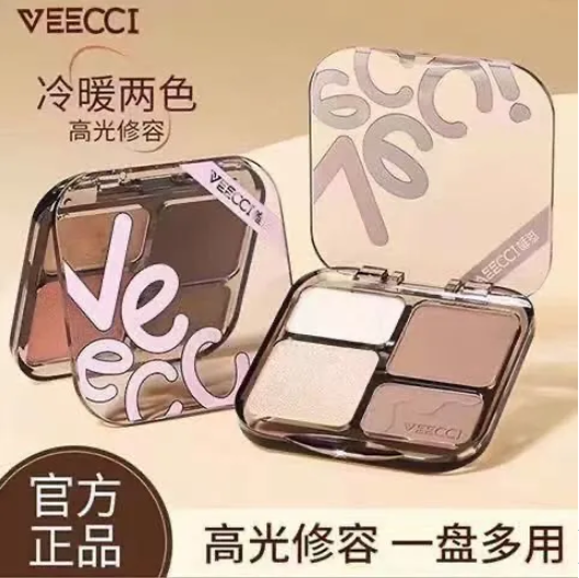 VEECCI唯资四色修容盘高光一体综合盘提亮鼻影阴影侧影...