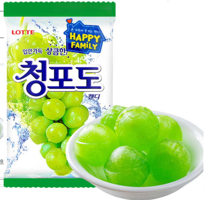 乐天（LOTTE）青葡萄糖韩国进口硬糖休闲零食0脂流星糖...